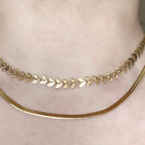 Non-tarnish Leaf Choker - Waterproof Chevron Chain Necklace
