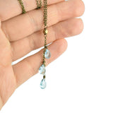 Triple Blue Topaz Stone Necklace