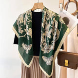 Floral Print Bandana Style Silk Scarf
