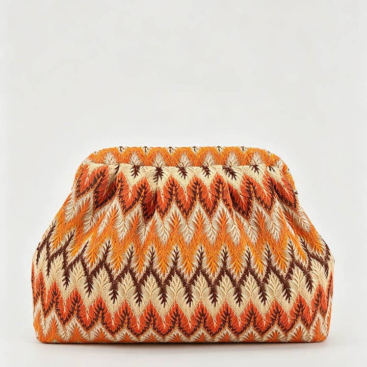 Multicolor Striped Pattern Cloud Clutch Bag