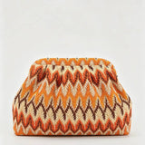 Multicolor Striped Pattern Cloud Clutch Bag