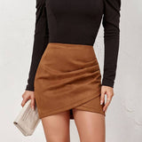 Draped Wrap Mini Skirt