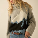 Mountain Fuzzy Turtleneck Sweater - Grey
