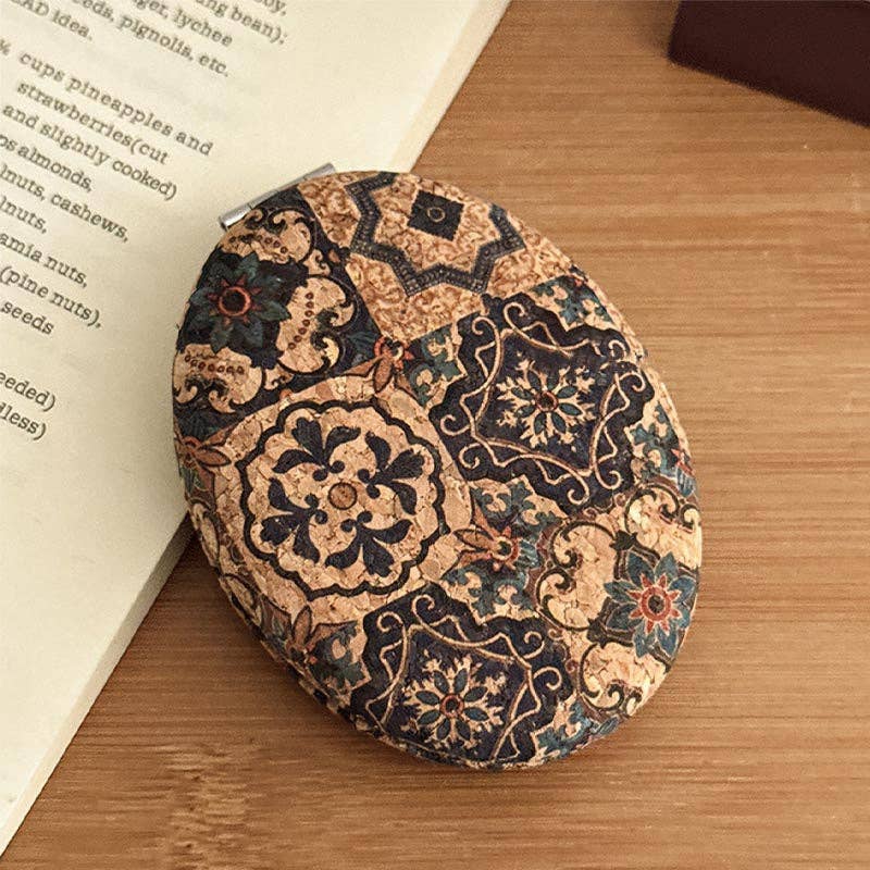 Vintage Floral Print Make-Up Mirror - 3 Styles