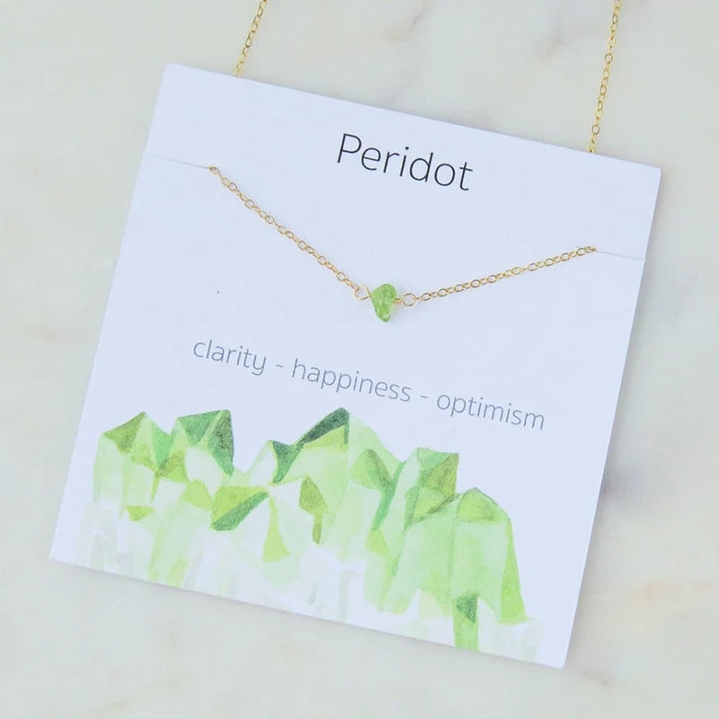 Dainty Raw Birthstone Energy Necklace