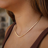 4mm Gold Herringbone Chain Necklace