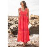 Sleeveless Coral Maxi Dress