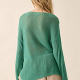 Lightweight Knit Loose-Fit Boatneck Sweater