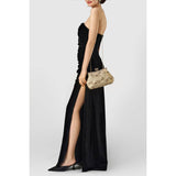 Floral Embroidery Evening Clutch - Champagne