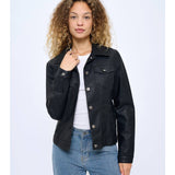 Noir Faux Leather Jacket - Black