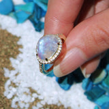 Skye Halo Moonstone Ring
