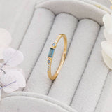 Sterling Silver Rectangular London Blue Gemstone Ring