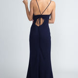 Back Tie Maxi Dress - Navy