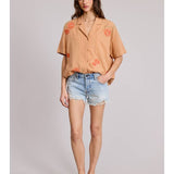 Daisy Embroidered Buttondown Shirts - Burnt Orange