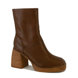 Platform Block Heeled Ankle Boot