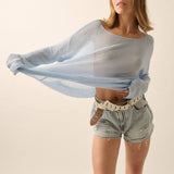 Lightweight Knit Loose-Fit Boatneck Sweater