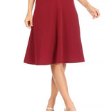 A-Line Flare Midi Skirt