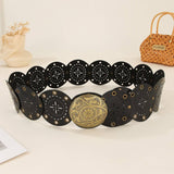 Western Style Circle Brass Buckle Belt