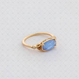 S925 Silver Noble Blue Zirconia Ring