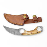 Dual Grip Damascus Blade Knife