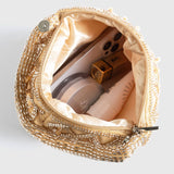 Beaded Triangle Evening Purse - Gold