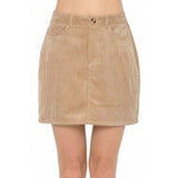 High Waist Corduroy Mini Skirt