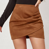 Draped Wrap Mini Skirt