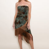 Floral Velvet Fringe Dress - Jade Combo