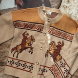 Very J Women Tops - Sweaters Western Cowboy Knit Cardigan 12w3706n:natural
