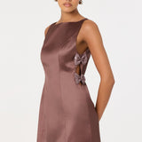 Kinsey Satin Bow Mini Dress - Mauve