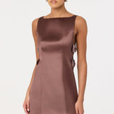 Kinsey Satin Bow Mini Dress - Mauve
