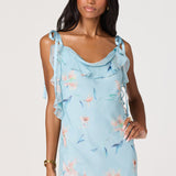 Nissa Midi Dress - Blue Floral