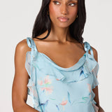 Nissa Midi Dress - Blue Floral