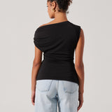 Aphra Twisted Off Shoulder Top - Black