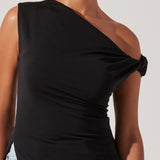Aphra Twisted Off Shoulder Top - Black