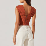 Samarra Ruched Crop Top - Rust