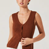 Taimi Crochet Vest - Brown