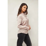 Classic Fit Button Front Blouse- Light Taupe