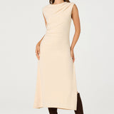 Draped Midi Dress - Buttercream