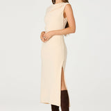Draped Midi Dress - Buttercream