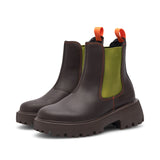 Aya Waterproof Chelsea Boot - Chocolate/Green
