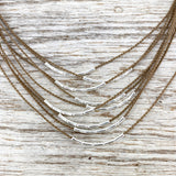 Boho Bamboo Bead Choker - Sterling Silver