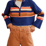 Striped Greta Half Zip