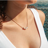 Triple Knot Pearl Necklace