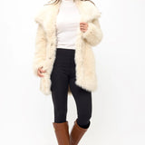 Cascade Oversized Faux Fur Coat - Ivory