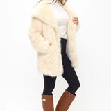 Cascade Oversized Faux Fur Coat - Ivory