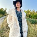 Cascade Oversized Faux Fur Coat - Ivory