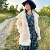 Cascade Oversized Faux Fur Coat - Ivory