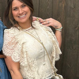 Amaryllis Top - Beige Lace