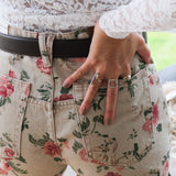 Deep Trance Printed Jeans - Floral